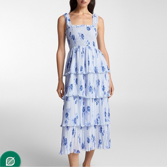 Ganni Dresses & Skirts - NWT Ganni Blue Pleated Midi Dress